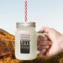 Green Death Leaves Heartache No One Can Heal Love Memory Frosted Glass Mason Jar With Straw