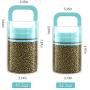 PLAFUETO Fresh Airless Storage Canister Food Storage Jar Glass One-Way Exhaust Valve Sealed Can, Vacuum Transparent Food Storage Container, Suitable for Tea, Coffee, Spices, Etc-Small,BLACK