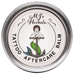 MJ’s Herbals Tattoo Aftercare Balm - Two Ounce Concentrate: Organic Herbs and Oils, Salve, Ointment, Moisturizer, Handmade in Brooklyn USA, No Paraben, No Lanolin, No Gluten, No Animal Testing