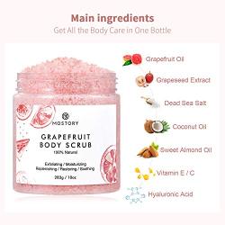 Natural Grapefruit Exfoliating Body Scrub - Shooting Organic Dead Sea Salt Anti Aging Acne Wrinkles Cellulite Remover Exfoliator Moisturizing Vitamin E Vitamin C Coconut Oil Scrubs for Women Men 10 oz