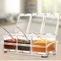 Storage Box Flip Cover Design Seasoning Rack Container Moisture Proof Transparent Condiment Jar Kitchen Tool,Clear