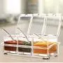 Storage Box Flip Cover Design Seasoning Rack Container Moisture Proof Transparent Condiment Jar Kitchen Tool,Clear