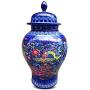 Ceramic Pottery Cereal Containers Canister Cookie Jar With Lids, Airtight Food Storage Containers Bins Large For Kitchen Pantry Organization Flour Rice Candy Bulk, 13L, 45x32cm (Color : Blue)