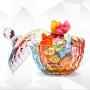Food Storage Containers Creative Glass Candy Jar Home European Style Covered Storage Box Leak Proof Airtight (Color : B)