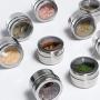 Stainless Steel Magnetic Spice Jars - Bonus Measuring Spoon Set - Airtight Kitchen Storage Containers - Stack on Fridge to Save Counter & Cupboard Space (Set of 12 PCS - Silver)