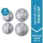 reCAP Mason Jars Lid POUR Cap, 2 Regular Mouth, 2 Wide Mouth, Silver ? BPA-Free, American Made Ball Mason Jar Lids for Preparing, Serving & Storage, Spill Proof - Made with No-Break Materials reCAP Mason Jars Lid POUR Cap, 2 Regular Mouth, 2 Wide Mouth, Silver ? BPA-Free, American Made Ball Mason Jar Lids for Preparing, Serving & Storage, Spill Proof - Made with No-Break Materials