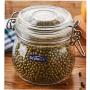HXSD Fresh Bottle, Round Thick Glass Jar, Sealed Can, Storage Bottle, 500ml Storage Tanks, (Color : White)
