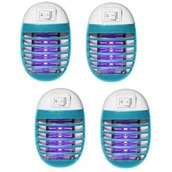 4 Pack Indoor Electric Bug Zapper Plug in Mosquito Killer with UV LED Night Light Electronic Insect Trap for Pests Fruit Flies Flying Gnats