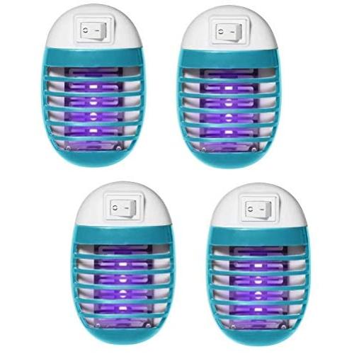 4 Pack Indoor Electric Bug Zapper Plug in Mosquito Killer with UV LED Night Light Electronic Insect Trap for Pests Fruit Flies Flying Gnats