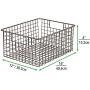 mDesign Farmhouse Decor Metal Wire Food Storage Organizer Bin Basket with Handles - for Kitchen Cabinets, Pantry, Bathroom, Laundry Room, Closets, Garage - 12 Inches Long - 8 Pack - Bronze
