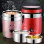 Lunch Box Food Storage Leak Proof Design Jar School Picnic Office Outdoors Waterproof Wide Mouth Bpa-free Material 304 Stainless Steel (Color : Red, Size : 2.0L)