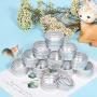 PH PandaHall 20 Pack 10ml Aluminium Tin Empty Slip Slide Round Tin Containers with Flat Top Lids for Lip Balm Makeup Face Cream Eye Shadow Jar Pot Bottle (10ml/0.34oz)
