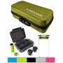 BOMBER CASE - Pax 2 & 3 Deluxe Kit with Large Locking Odor Proof Storage Case, Mini Smell Proof Carry Case, Glass Herb Jar, Bumper End Caps, Aluminum Material Bottle, Locking Zipper (Green)