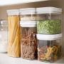 DuraHome FLiPLOCK Airtight Food Storage Containers 6 Piece Set - BPA Free Durable Clear Acrylic Container with Innovative Air Tight Handle Lid for Dry Goods Pantry Organization (Rectanlge)
