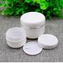 Empty White Silver Edge Portable Refillable Plastic Cosmetic Makeup Face Cream Jar Sample Container Bottle Pot (100ml(3.4oz)-6PCS)