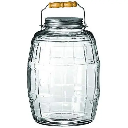 Anchor Hocking 2.5-Gallon Glass Barrel Jar with Brushed Aluminum Lid