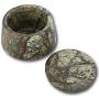 ShalinIndia Handmade Forest Brown Storage Box - Marble - 4 inches by 3 inches - Perfect as a Spice Jar with Lid or Small Office Supplies (Forest Brown)