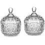 Yl Ly Crystal Candy Jar With Lid Retro Transparent Striped Crystal Sugar Bowl Candy Jar Coffee Bottle Storage Jar Exquisite Section Large + Trumpet
