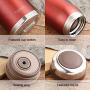 ONEISALL Stainless Steel Food Jar - 24oz Kids and Adults Lunch Thermos with Folding Spoon - Baby Food Storage Container Flask (Red)