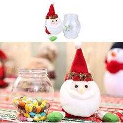 Whitelotous Creative Christmas Decor Cartoon Food Can Candy Jar Storage Box(Santa)