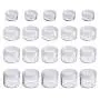 Hicarer 20 Pieces Cosmetic Containers Travel Pot Jar Set with Lid for Creams Sample Make-up Storage, 5, 10, 15 and 20 Gram (Clear Lid and Clear Body)