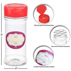 Buy 3.5 Fl Oz Empty Plastic Spice Jars With Red Caps - Sonoran Spice