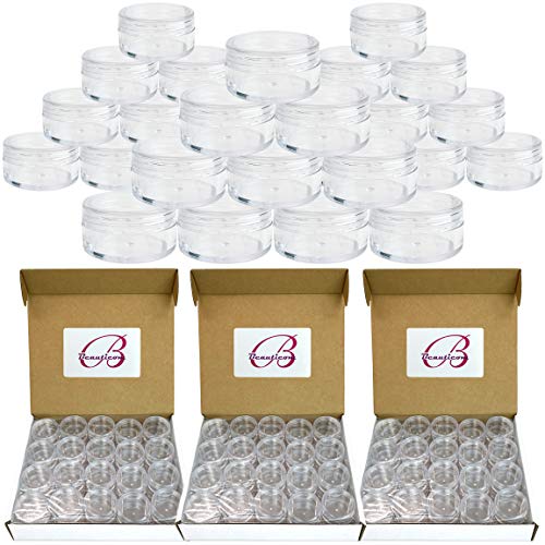 (Quantity: 300 Pieces) Beauticom 10G/10ML Round Clear Jars with Screw Cap Lids for Small Jewelry, Holding/Mixing Paints, Art Accessories and Other Craft Supplies - BPA Free