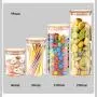 Luftdichte Lebensmittelbehälter mit Bambusdeckeln, Glasbehälter – Küchenaufbewahrung, 750ml (8,5x16,5cm)