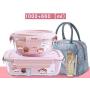 Kitchen Food Storage Jar Airtight Food Storage Two Compartments Glass Food Preparation Container With Cover (Set Of 2) BPA Free Lunch Box Airtight And Waterproof Leak Proof For Microwave Oven Refriger