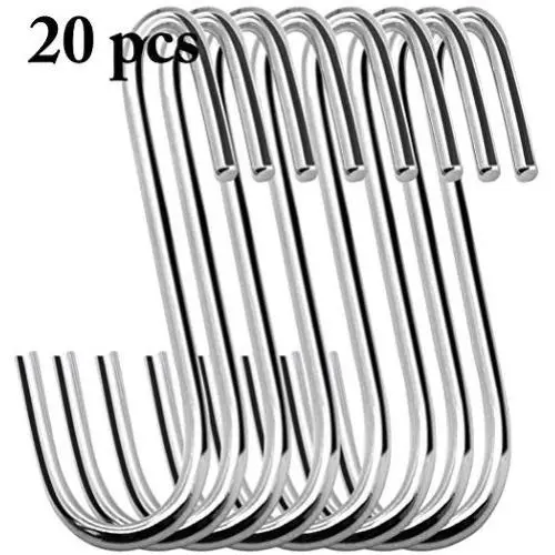 JUSTDOLIFE 20 Stück Hängehaken, Heavy Duty Stahl S-förmiger Haken, für Küche und Badezimmer