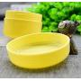 6PCS 100ml 3.5oz Empty Plastic Face Cream Eye Shadow Jar Container Pot Lip Balm Lotion Sample Cosmetic Jars Bottle Case Holder With Inner Pad For Storage Make Up (Yellow)