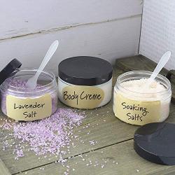 Slime Jars With Lids - 4oz Clear Plastic Jars with Labels & Spatulas & Lids (12-Pack); Straight Sided PET Low Profile BPA-Free Containers Great for Cosmetics, Kitchen, Gifts & Travel (12-Pack, Clear)