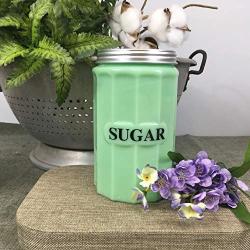 Glass SUGAR Canister/Container - Large Capacity Vintage Style Kitchen Jadeite