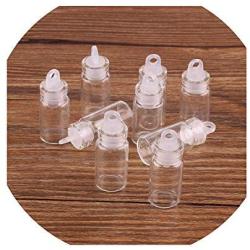 100Pcs 11226.5Mm 1Ml Mini Glass Wishing Bottles Tiny Jars Vials With Plastic Stopper