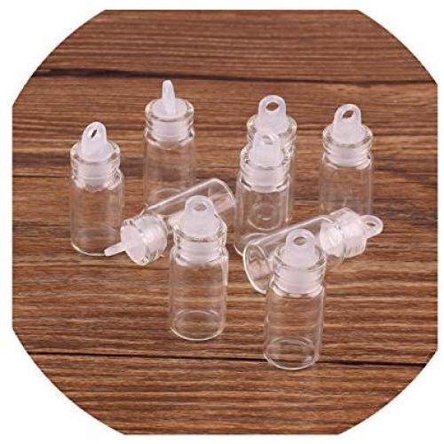 100Pcs 11226.5Mm 1Ml Mini Glass Wishing Bottles Tiny Jars Vials With Plastic Stopper