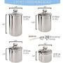 Beautiful Canisters Sets for the Kitchen Counter, Small Sized, 4-Piece Stainless Steel with Glass Lids and 20 ml Measuring Scoop - SilverOnyx Tea Coffee Sugar Canisters - 4pc Glass Lids