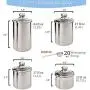 Beautiful Canisters Sets for the Kitchen Counter, Small Sized, 4-Piece Stainless Steel with Glass Lids and 20 ml Measuring Scoop - SilverOnyx Tea Coffee Sugar Canisters - 4pc Glass Lids