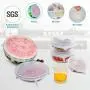 LZSDLP 6 PCS Magic Silicone Stretch Lids, Reusable Bowl Lids Food Cover Wrap, BPA-Free Food Storage Cover for Platters, Dishes, Jars, Bowls, Pot and Fruits (White) LZSDLP 6 PCS Magic Silicone Stretch Lids, Reusable Bowl Lids Food Cover Wrap, BPA-Free Food Storage Cover for Platters, Dishes, Jars, Bowls, Pot and Fruits (White)