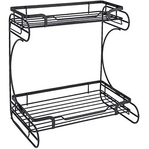 Shelf for condiment 2 levels Stand stand Iron kitchen Bathroom False ceiling Organizer for storage Spice jars Bottle rack Shelf Shelf for condiment 2 levels Stand stand Iron kitchen Bathroom False ceiling Organizer for storage Spice jars Bottle rack Shelf
