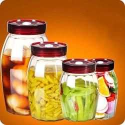 YL LY Glass Sealed Cans Household Pickled Kimchi Jar Food Storage Bottle Coffee Beans Candy Nuts Storage Bottle 1.2L