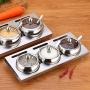 DUDDP Storage Spice lar set Spice Jar Set Stainless Steel Sugar Bowl with Lid and Spoon, 3 Stainless Steel Salt Bowl Spice Jars Set, Condiment Pots with Holder (Color : L)