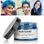 MOFAJANG Haarfarbe Wachs, Instant Haarwachs, Temporäres Frisiergel 120 ml, Haarpomade, natürliches Frisierwachs für Männer und Frauen Party-Cosplay (Blau)