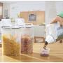 2Kg Kitchen Food Cereal Container Grain Bean Rice Plastic Storage Jars With Pour Kitchen Grains Food Storage Jars New,Transparent