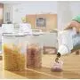Bocal de Rangement Alimentaire en Plastique Transparent 2kg pour Céréales, Graines, Riz, Légumineuses - Nouveau Bocal de Rangement Alimentaire en Plastique Transparent 2kg pour Céréales, Graines, Riz, Légumineuses - Nouveau