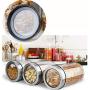 Glass Sealed Jars, Moisture-Proof Kitchen Food Containers, Stored Coffee Beans/Pasta/Cereal/Oatmeal