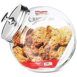 Home Basic Glass Cookie Candy Jar Container with Fresh Sealed Lid ? Kitchen Home Décor Storage (X-Large)