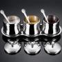 DUDDP Storage Spice lar set Stainless Steel Spice Jars Storage Containers Set, Spice Jars with 3 Serving Spoons Suitable for restaurant/kitchen, etc(3-piece set),Kitchen supplies