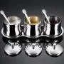 DUDDP Lager Spice-Set, Edelstahl Spice-Behälter, mit 3 Löffeln – Ideal für Restaurant/Küche etc. (3-teilig), Küchenzubehör