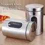 JENNIMER 3PC Kitchen Canister Sugar Food Tea Coffee Candy Storage Jars Stainless Steel with Transparent Windows (Silver)