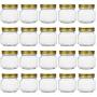 Tebery 20 Pack Mason Jars 8OZ With Regular Gold Lids Clear Glass Jars Ideal for Jam, Honey, Wedding Favors, Shower Favors, Baby Foods